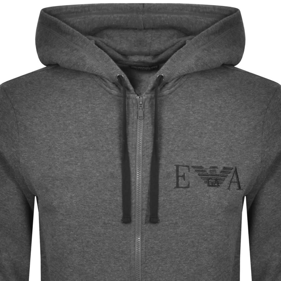 Alternative Image for ProductEmporio Armani Lounge Logo Hoodie Grey2